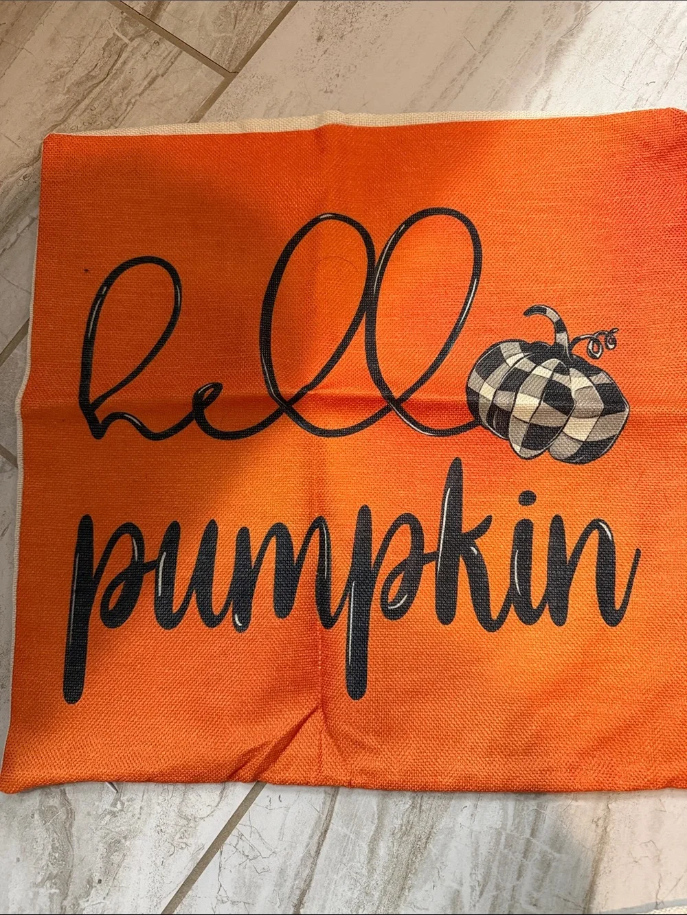Hello Pumpkin & Fall Harvest Orange Seasonal Pillow Covers (Set of 2)